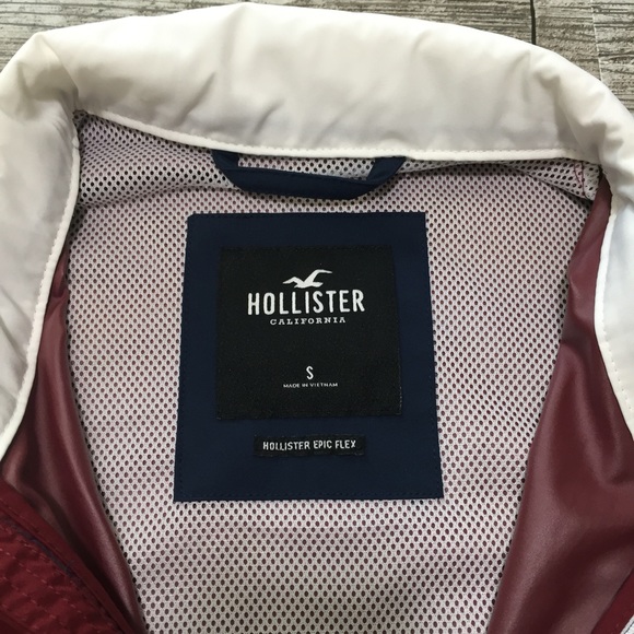 Hollister Epic Flex Color Block Windbreaker Jacket Men’s S Red Blue White - Picture 7 of 8